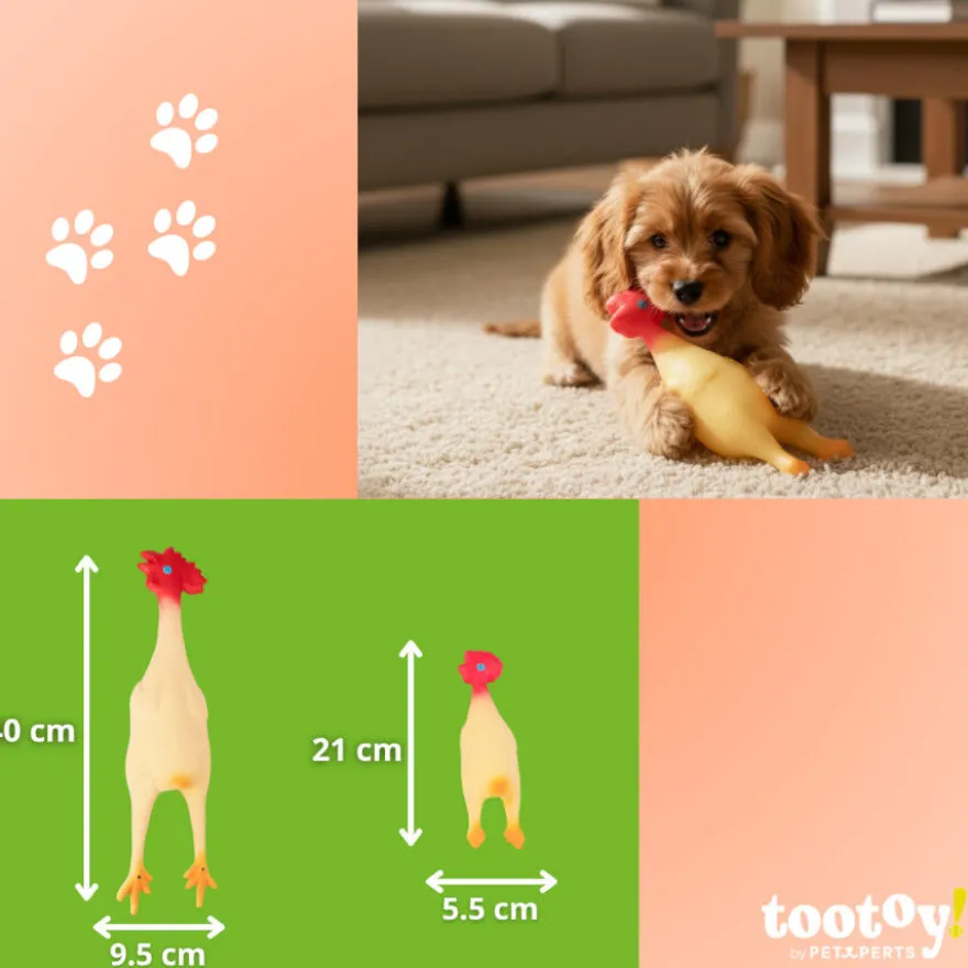 Tootoy! Chew Brinquedo galinha de quinta para cães