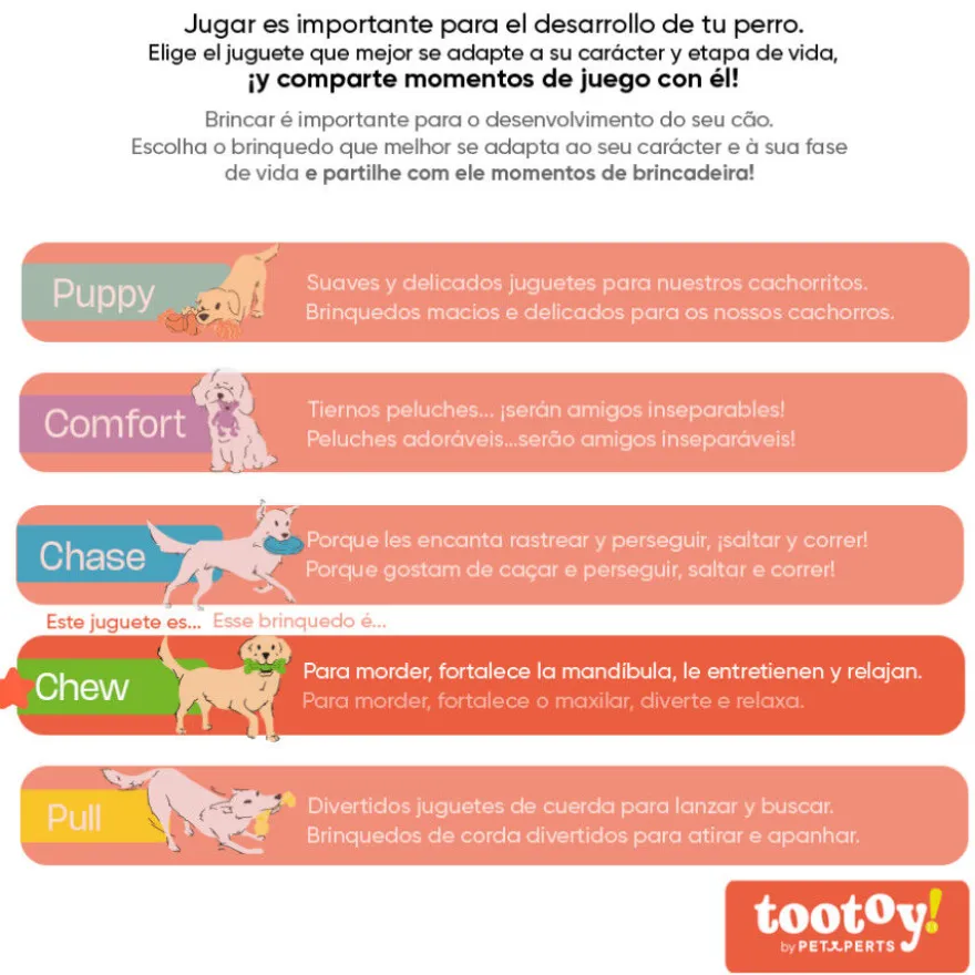 Tootoy! Chew Mordedor pegar e puxar para cães