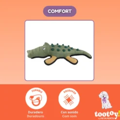Tootoy! Comfort Brinquedo crocodilo resistente para cães