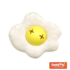 Tootoy! Comfort Fried Egg Cuddler peluche porta-snacks para cães