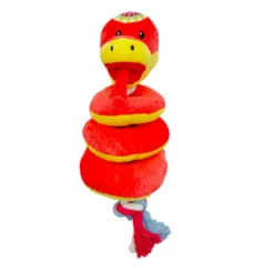 Tootoy! Comfort Ring Snake Cuddler peluche com corda para cães