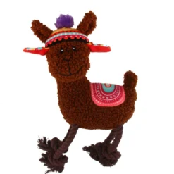 Tootoy! Comfort Rope Legs Alpaca peluche com corda para cães