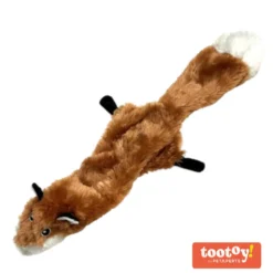 Tootoy! Comfort Skinny Fox peluche com som crocante para cães