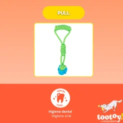 Tootoy! Pull Bola de puxar com corda para cães