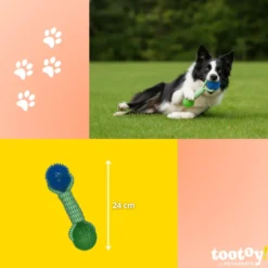 Tootoy! Pull Brinquedo de corda com duas bolas para cães