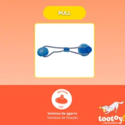 Tootoy! Pull Brinquedo interativo corda com pega para cães