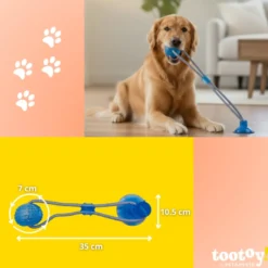 Tootoy! Pull Brinquedo interativo corda com pega para cães