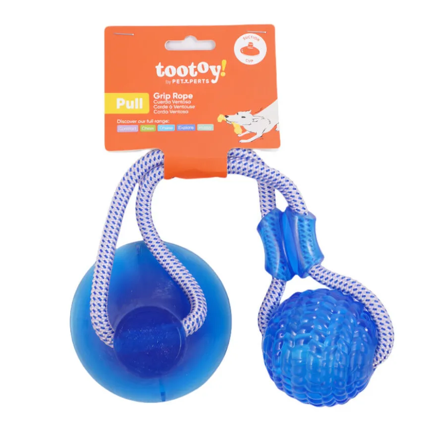 Tootoy! Pull Brinquedo interativo corda com pega para cães