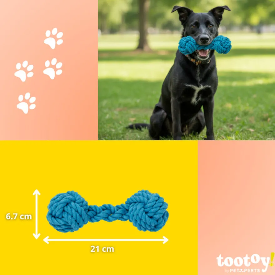 Tootoy! Pull Mordedor corda com par de bolas para cães