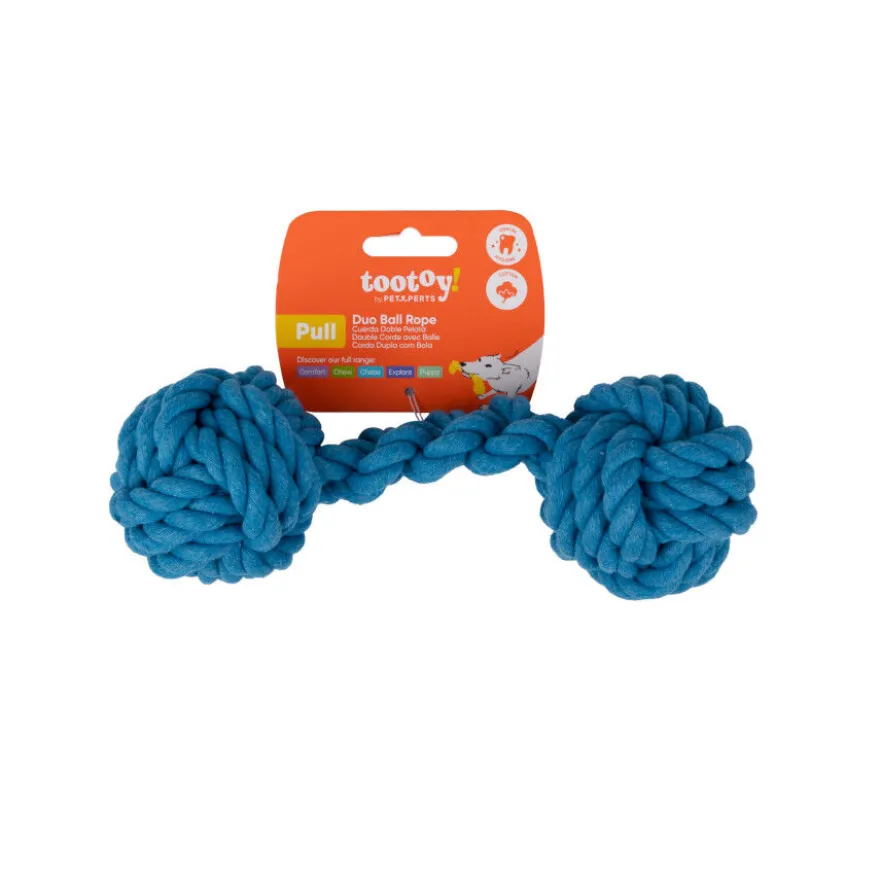 Tootoy! Pull Mordedor corda com par de bolas para cães