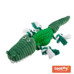 Tootoy! Stretch Crocodile Cuddler peluche dispensador de snacks para cães