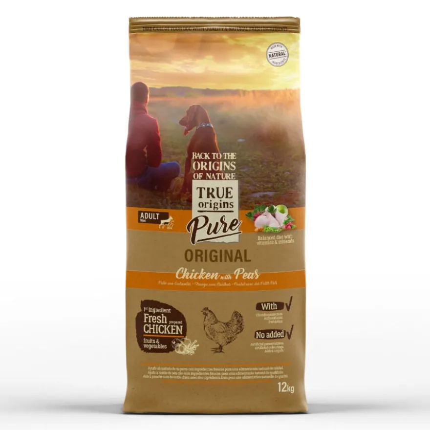 True Origins Pure Ração de Frango e ervilhas para cães adultos de raças Maxi