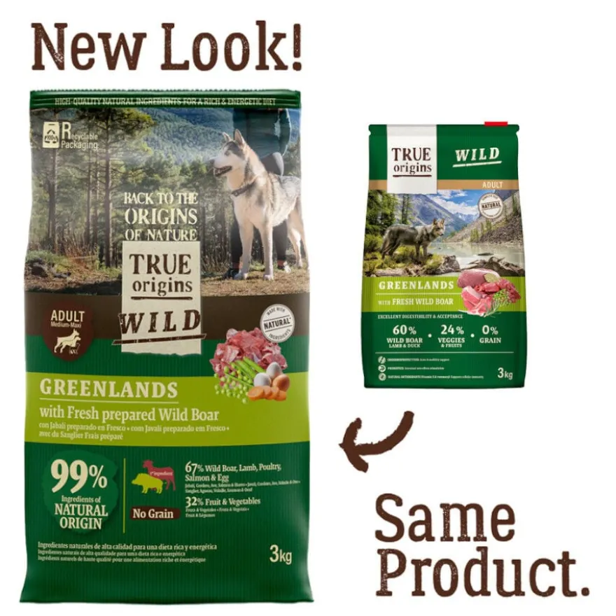 True Origins Wild Greenlands ração para cães.