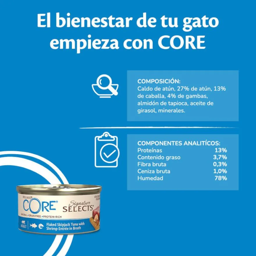 Wellness Core Flaked atum lata para gatos