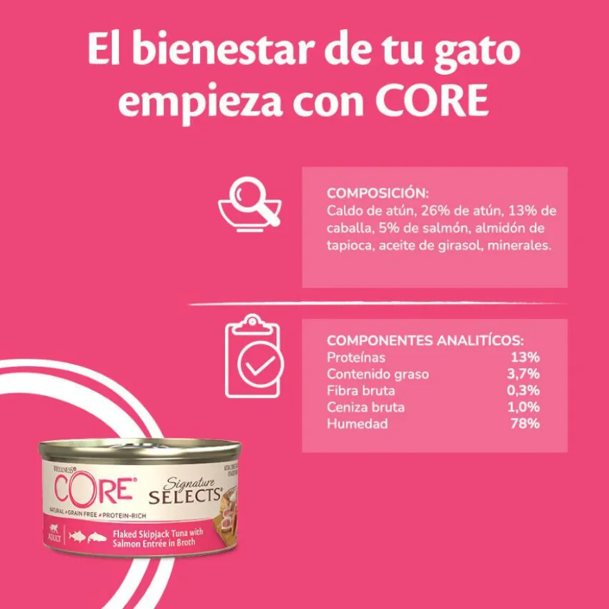 Wellness Core Flaked Salmão em lata para gatos