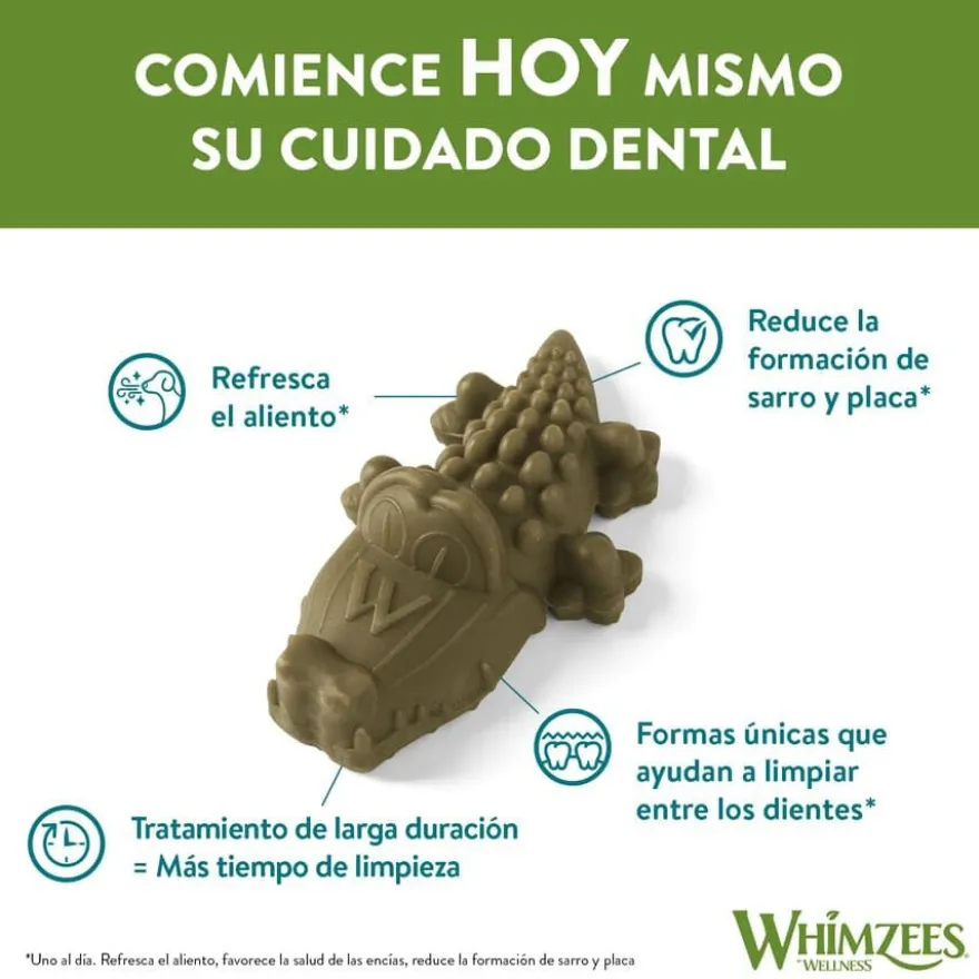Whimzees Snacks Dentários Crocodilo para cães de raças pequenas